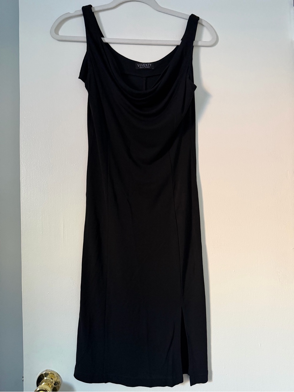 Black Cowl Neck Midi Dress
